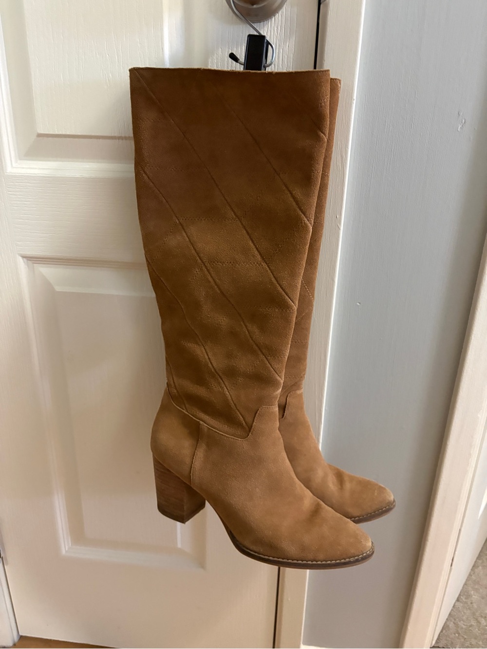 Lucky Brand Tall Suede Over-the-Knee Boots in Camel Brown